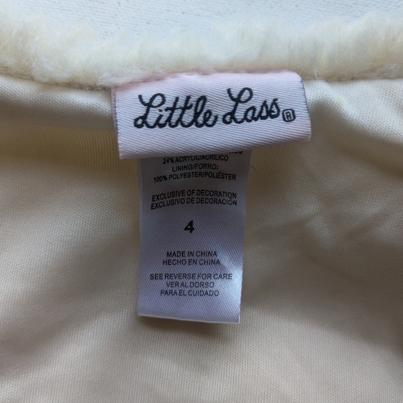Little Lass Sherpa Vest Toddler size 4 Beige Girls Button Front O-2 - Picture 5 of 8